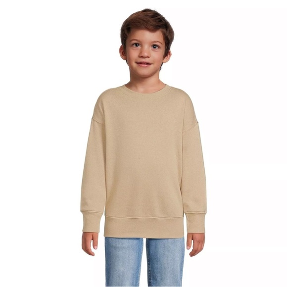 Athletic Works Boys Fleece Sweatshirt, Size L (10-12) , Beige, Relaxed Fit - Picture 1 of 4